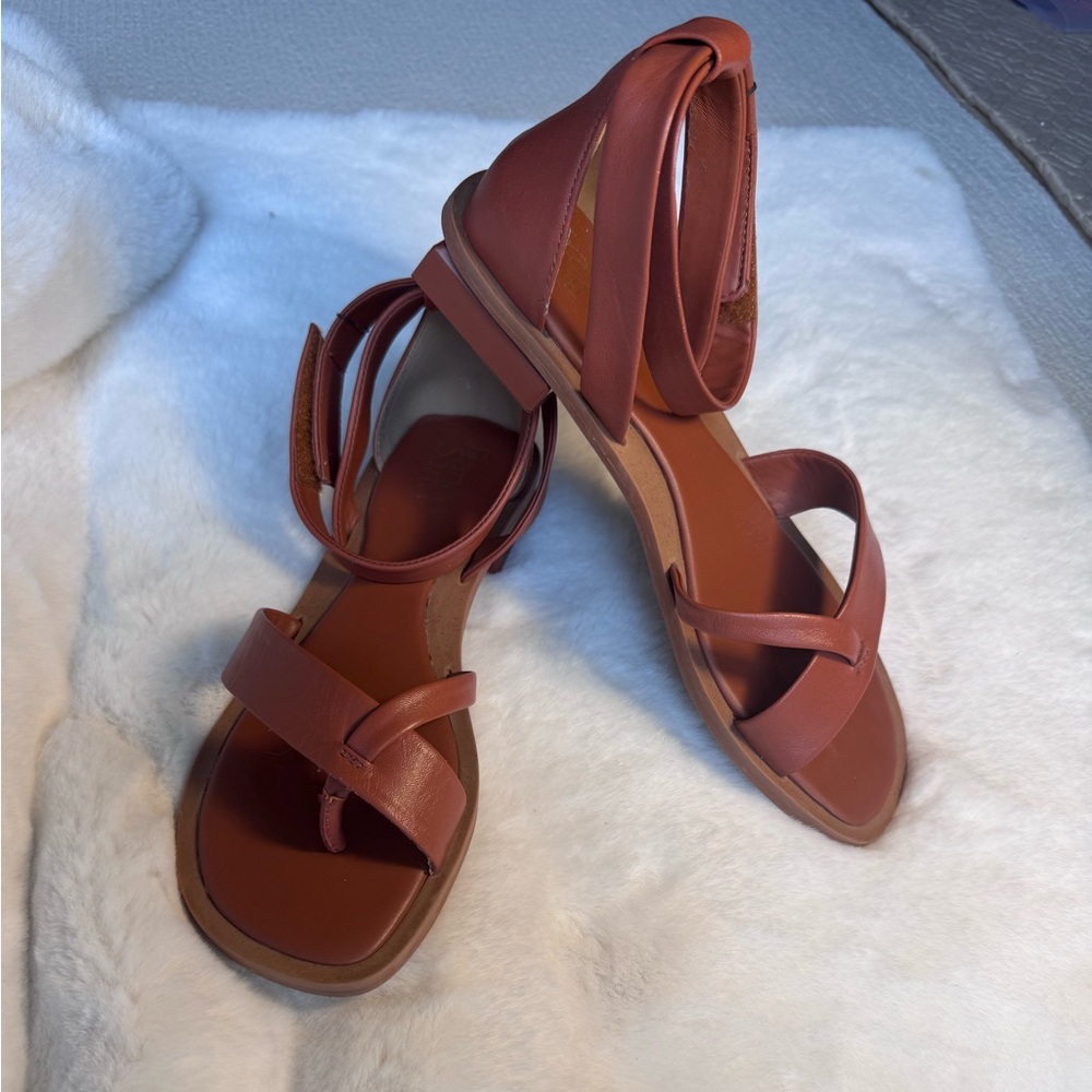 Franco Sarto Women's Leather Sandals in Rust / Brown Size 9